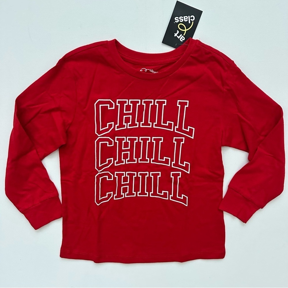 Art Class Red Kids Long Sleeve Shirt Size XS (4-5)